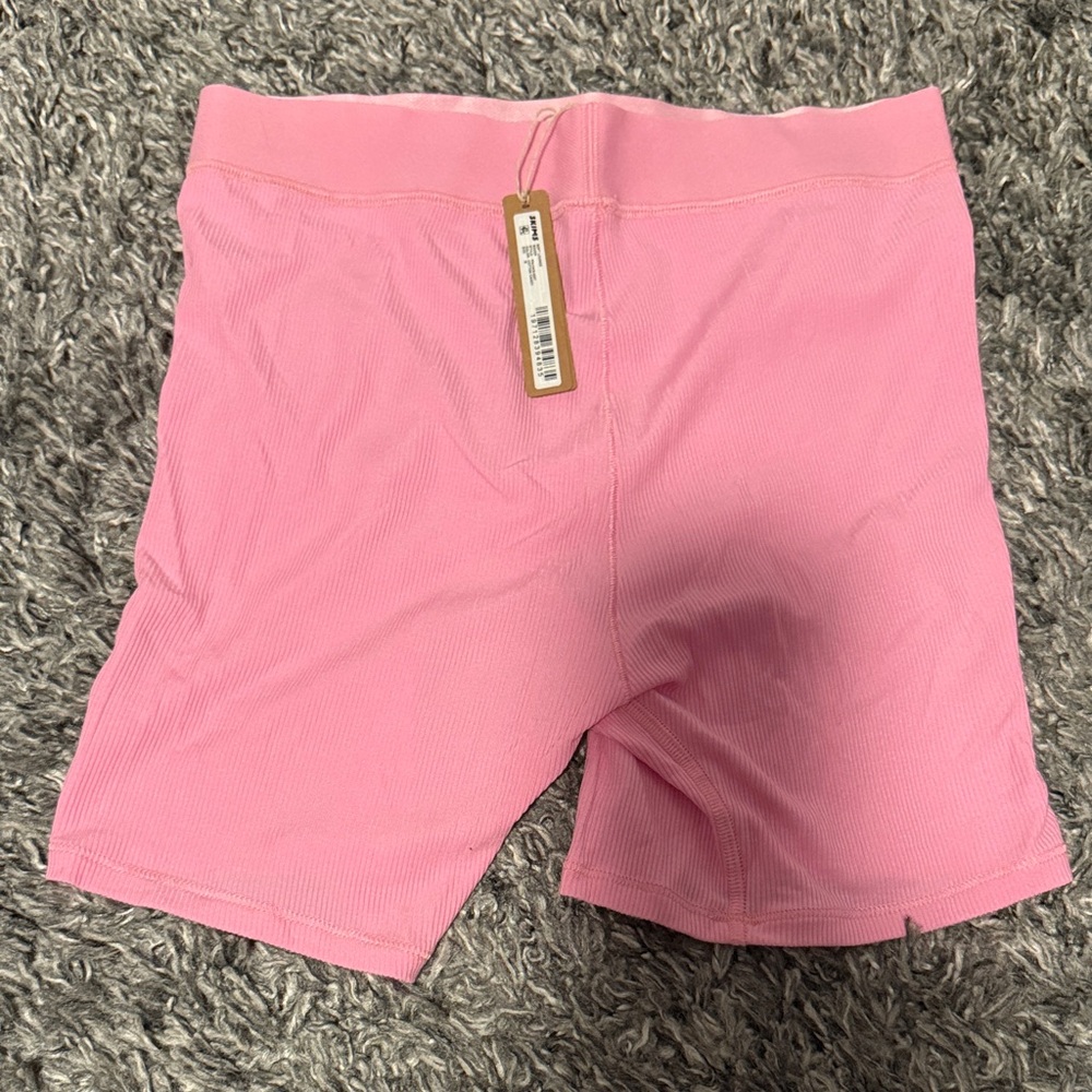 SKIMS Pink Women's Ribbed Shorts Cotton Candy  Size Medium NWT